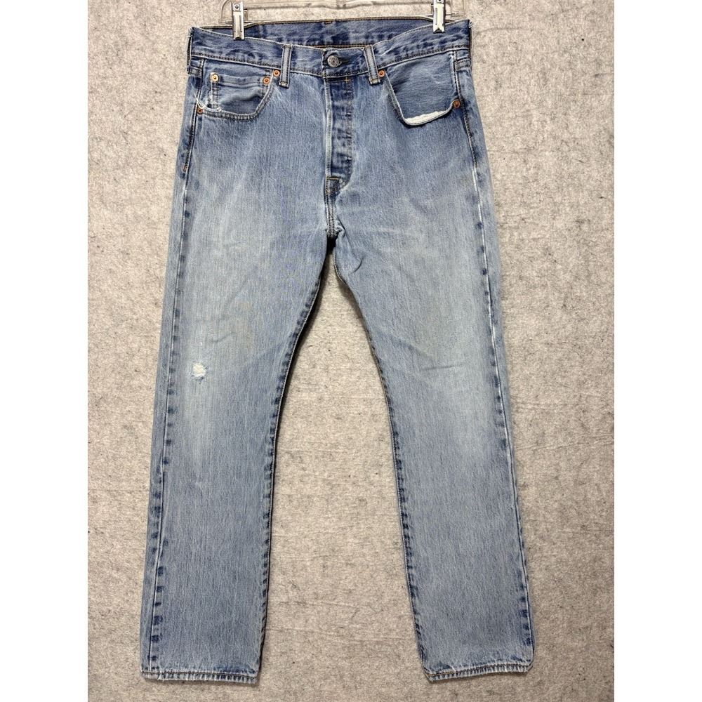 Levi's 501 Men's W32 L30 Jeans Button Fly Distressed Light Wash Y2K Vintage